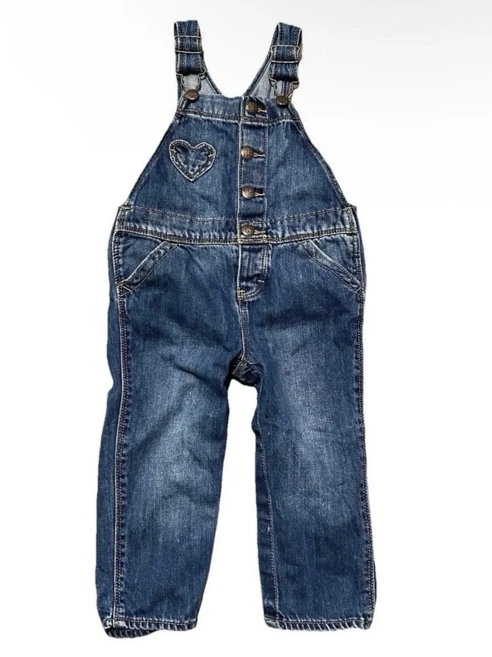 Toddler Girl Oshkosh Denim Overalls Size 18-24 Months
